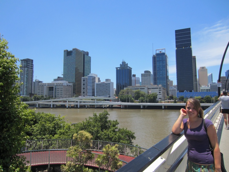 brisbane from bridge with anna-lena